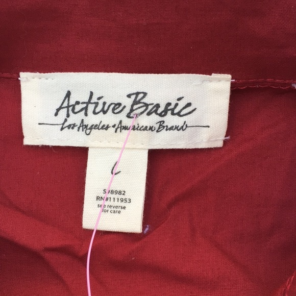 Active Basic Red Zip Jacket Top Short Sleeve L - Picture 4 of 7